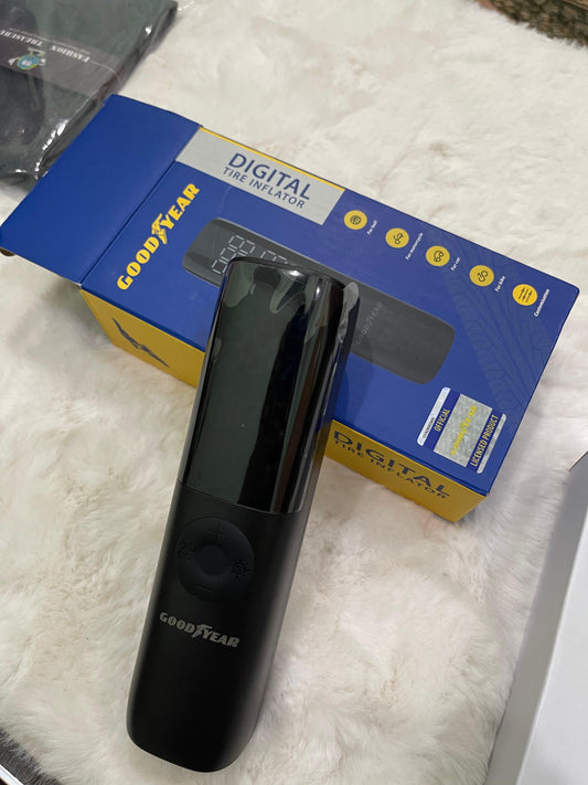 Goodyear Portable Digital Tyre Inflator – Compact 12V Air Compressor Pump with Auto Cut-Off & LED Light