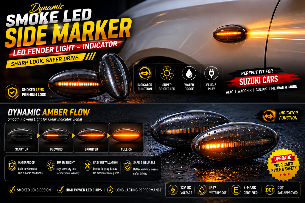 Smoke Fender Side Indicators for Suzuki Alto Wagon R Cultus Mehran