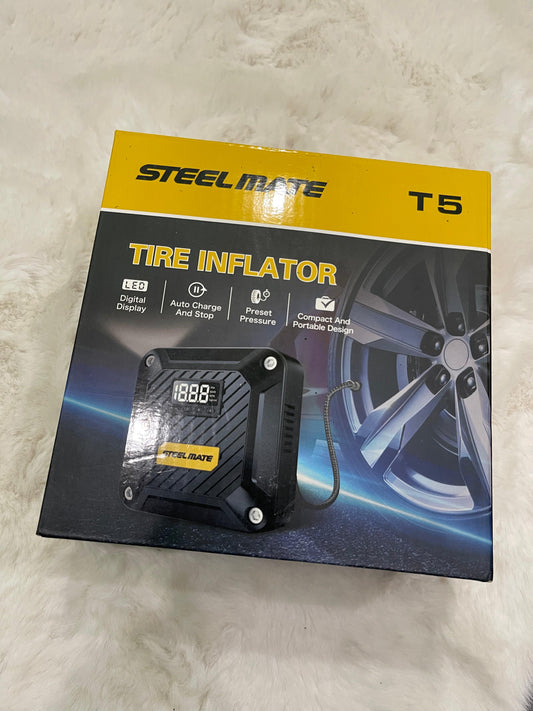 STEELMATE T5 Portable Car Air Compressor Pump 12V DC – Digital Tire Inflator with Pressure Gauge