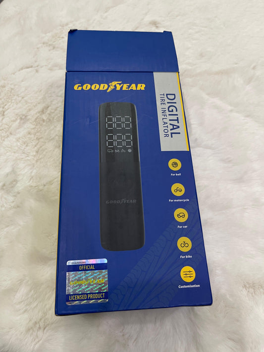 Goodyear Digital Tyre Inflator – 12V Portable Air Compressor Pump with Auto Cut-Off, LED Light & Multi-Mode Function