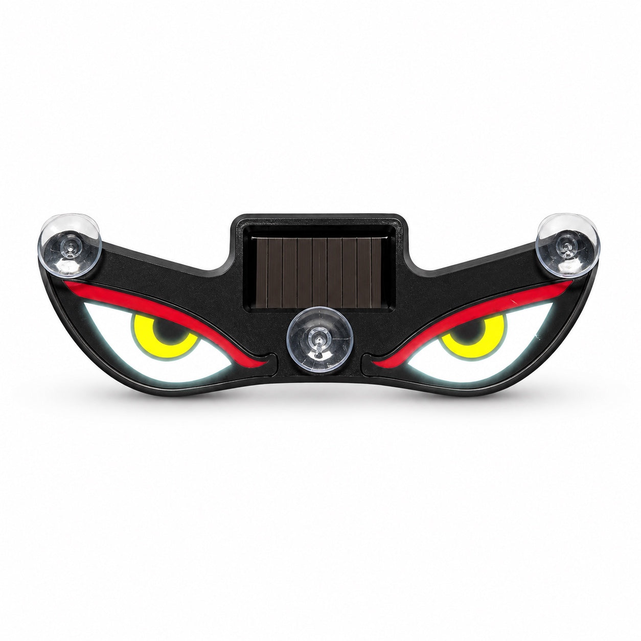 Solar evil eye car warning light with suction cups on white background