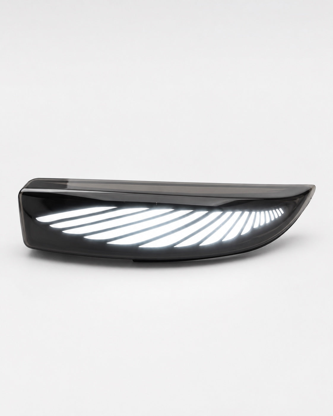 Wing style dual-color LED side mirror indicator illuminated in white